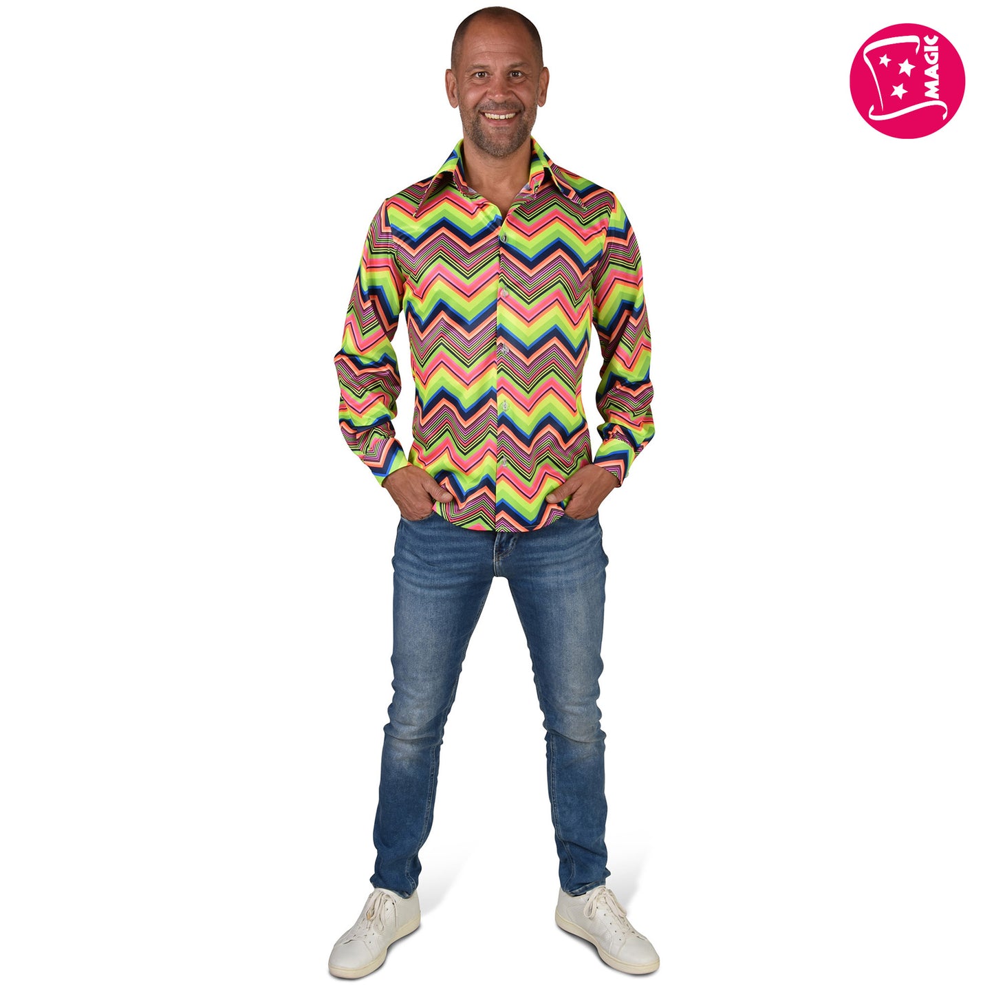 80's Party Blouse Volange Zigzag
