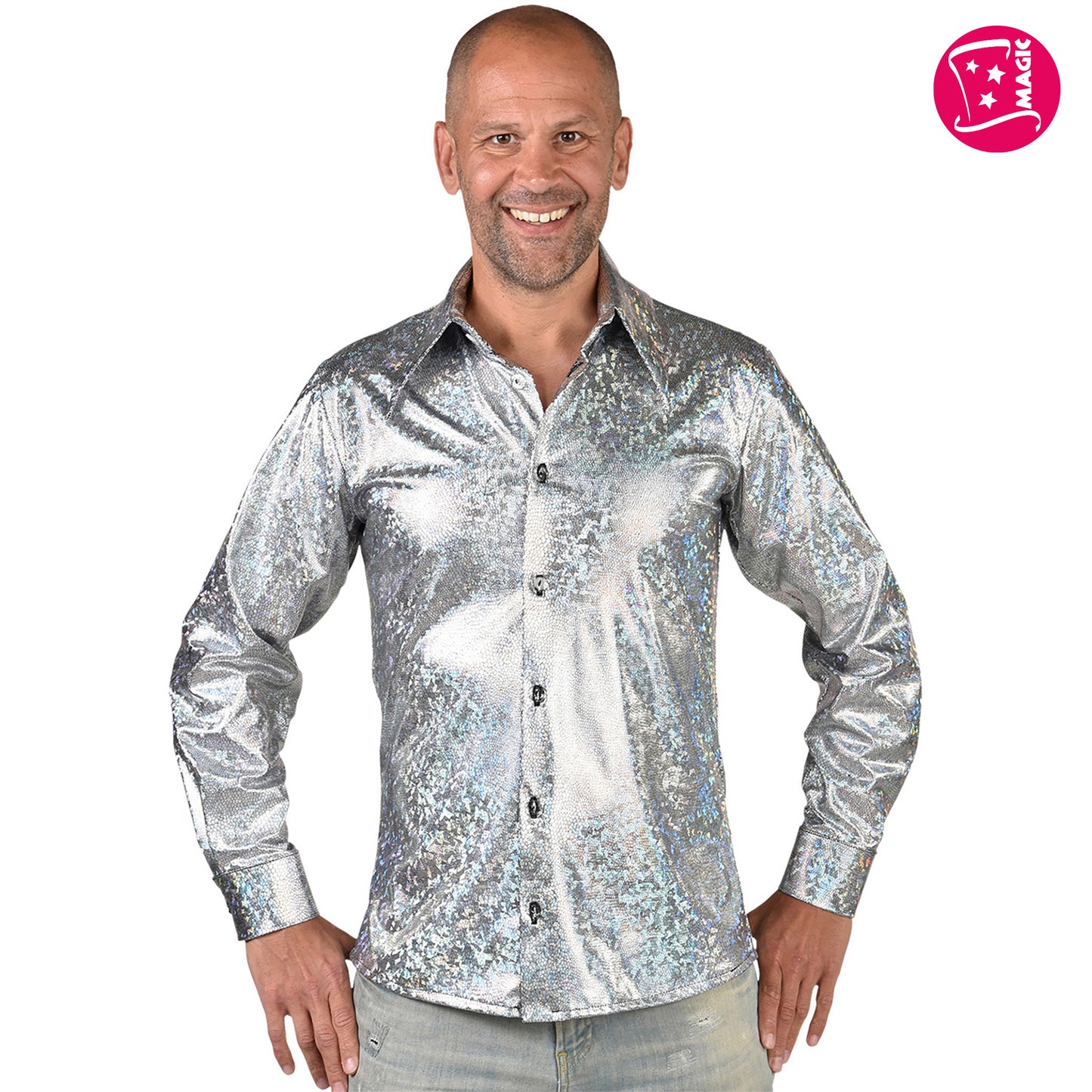 Hemd Hologram Zilver unisex