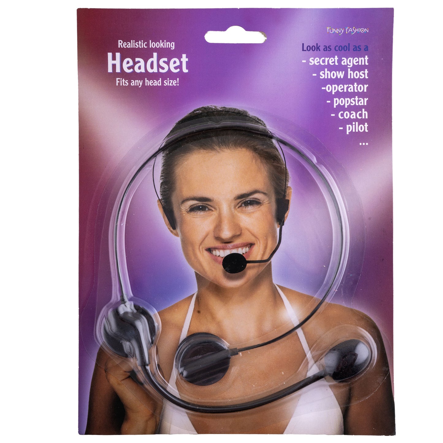 Nep microfoon headset, ideaal voor Agent, Show presentator, popster, Piloot etc