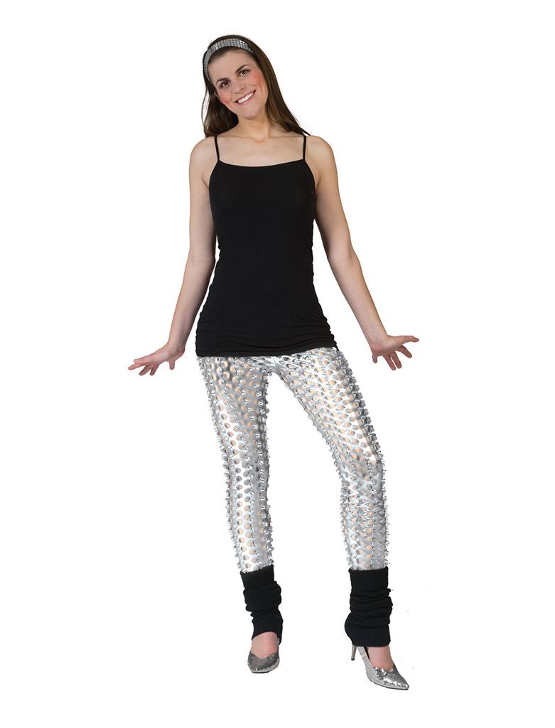 Legging in zilver met gaatjes