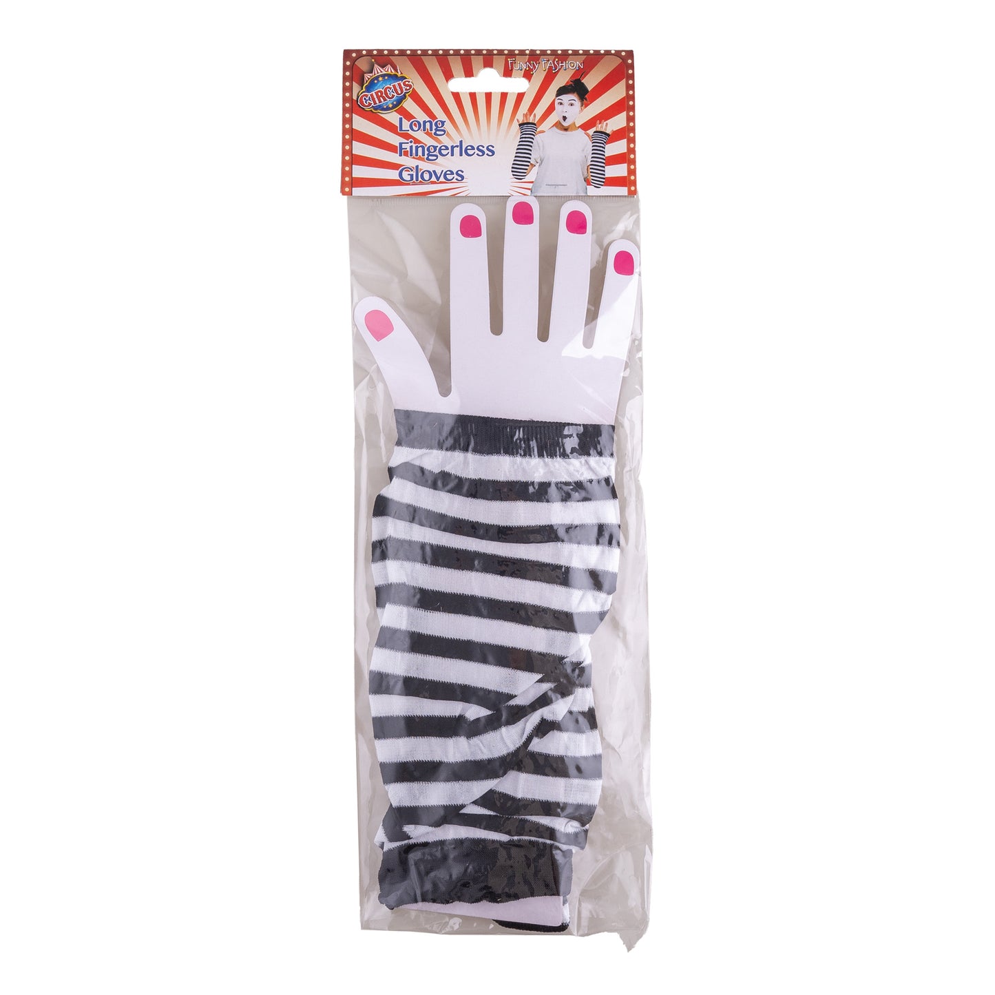 Handschoenen zonder vingers wit zwart