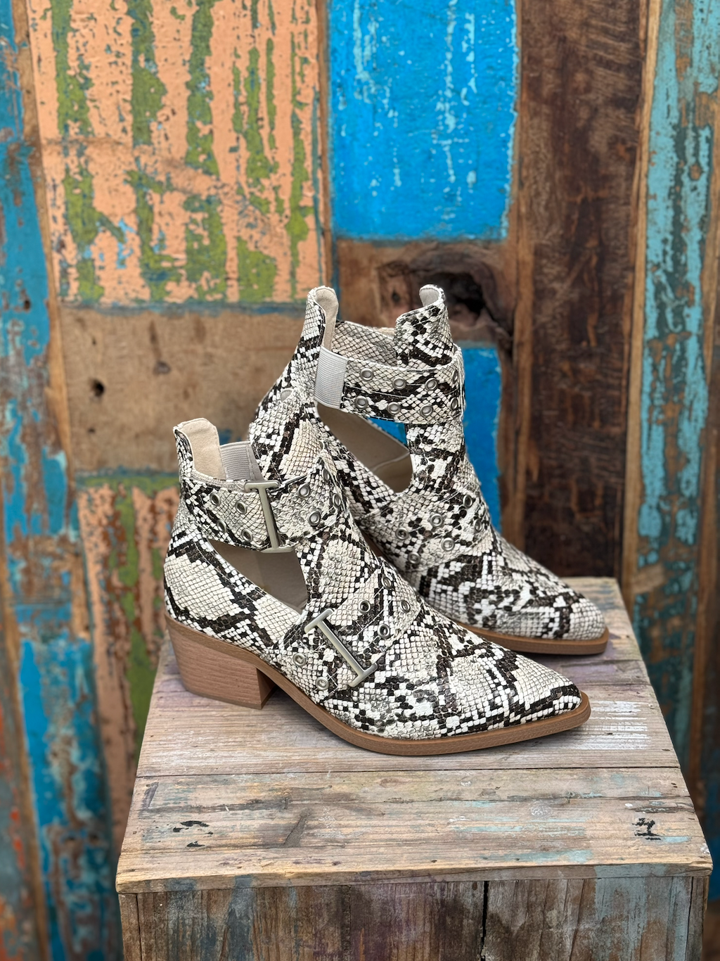 Snake Zomerse Cowboy Enkellaarsjes #DES8008