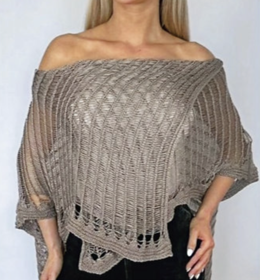 Cross Front gebreide Oversized Top one size fits all.
