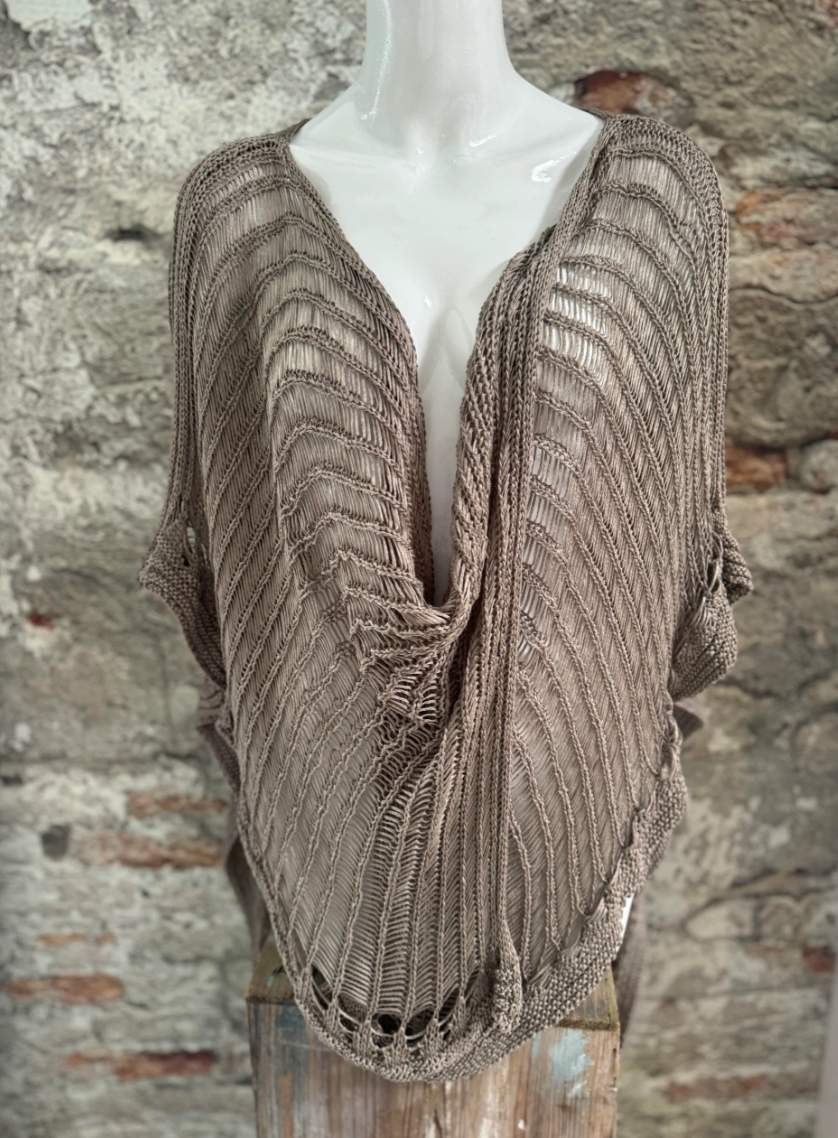 Cross Front gebreide Oversized Top one size fits all.