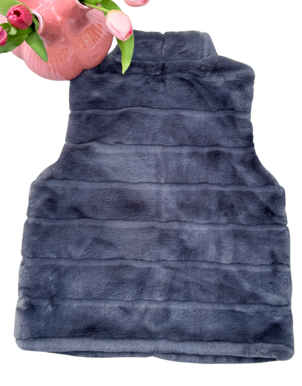 Fluffy zachte Bodywarmer Antraciet grijs