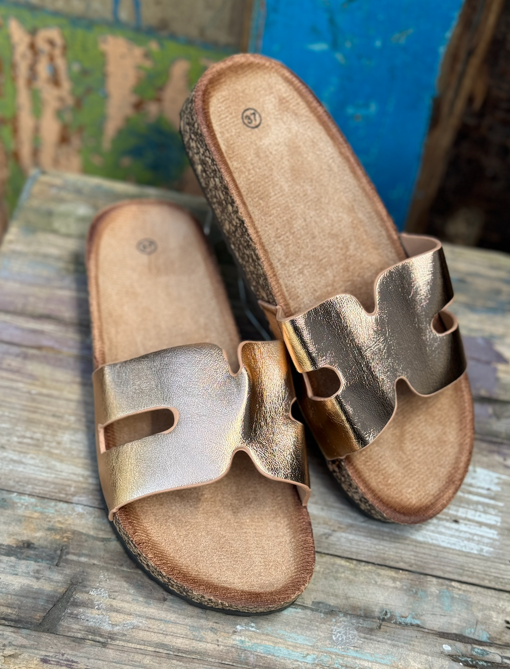 Champagne kleurige Slippers #2088