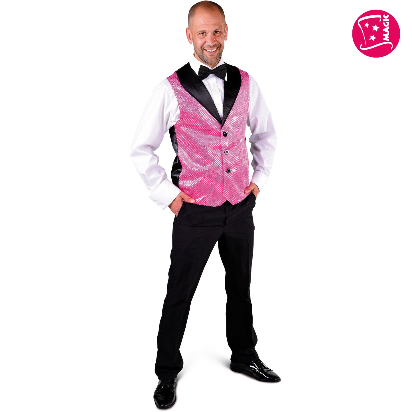 Gilet pailletten pink