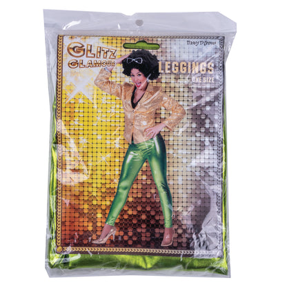 Groene metallic legging disco