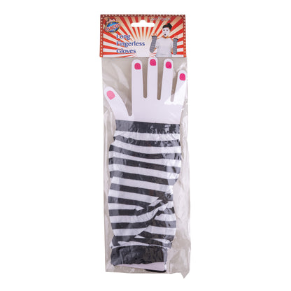 Handschoenen zonder vingers wit zwart