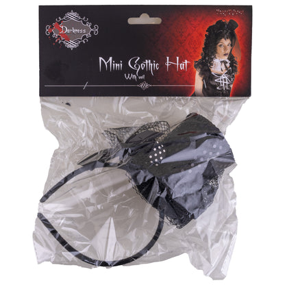 Mini hoge hoed met voile