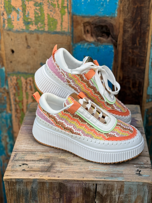 Colour Woven Sneaker in vrolijke voorjaars tinten #8-137