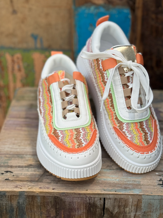 Colour Woven Sneaker in vrolijke voorjaars tinten #8-137