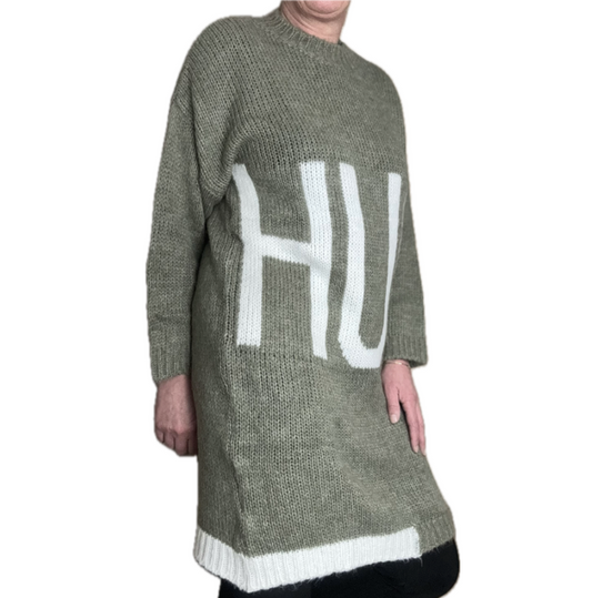 Lange gebreide trui HUG in 2 varianten