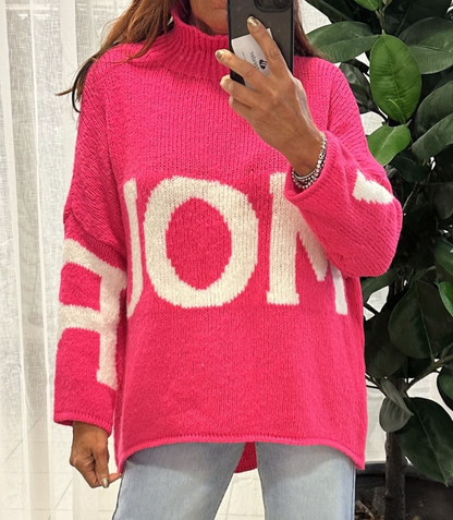 Neon Roze Amour oversized trui