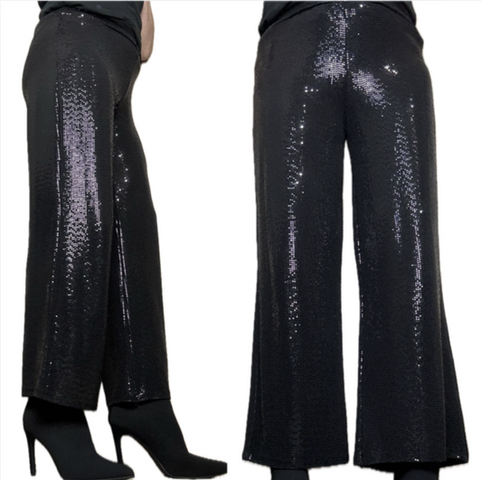 Prachtige Feest glitter broek Zwart