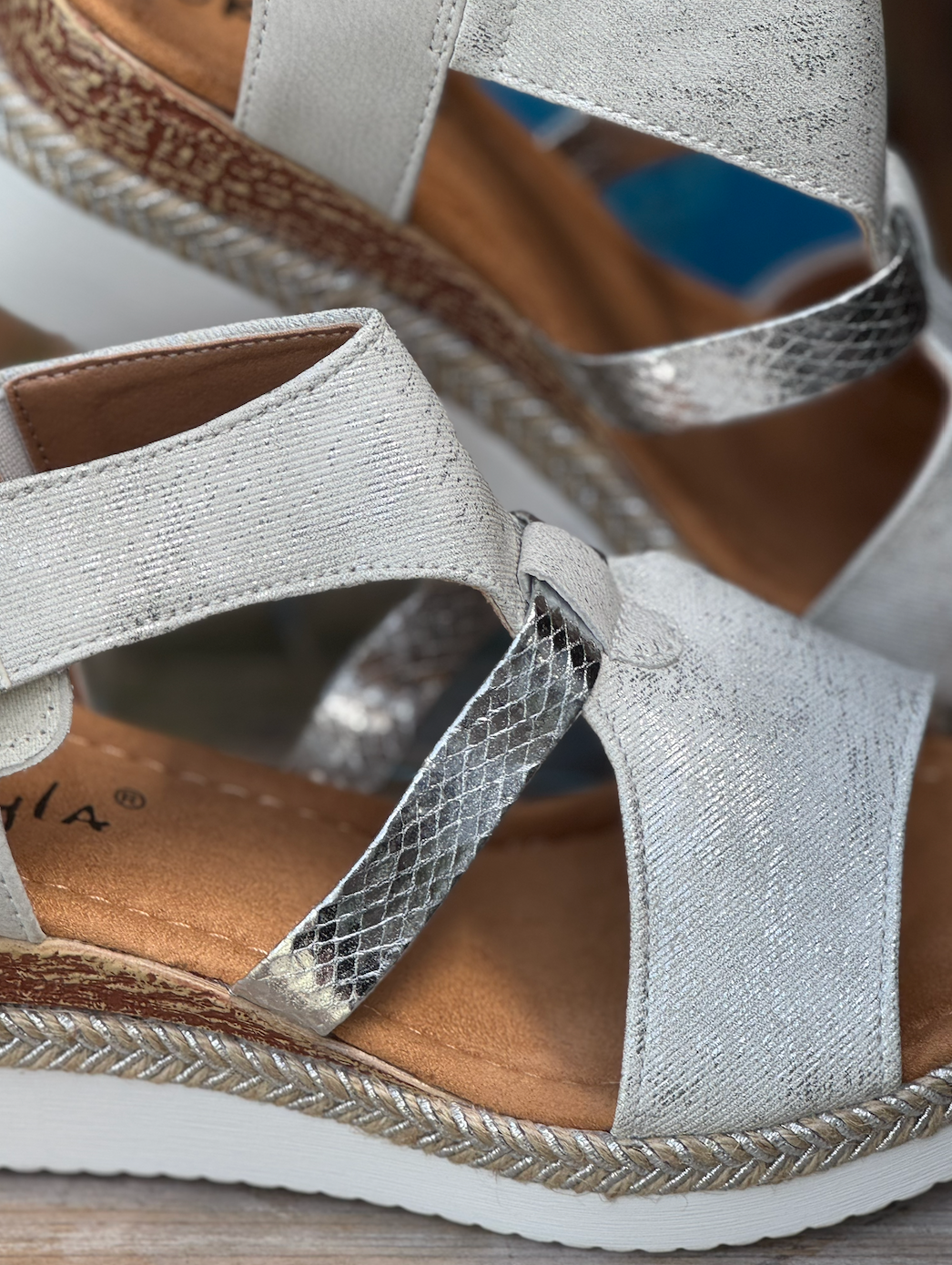 Trendy Zomers Sleehak Wit/Silver #KA25-22