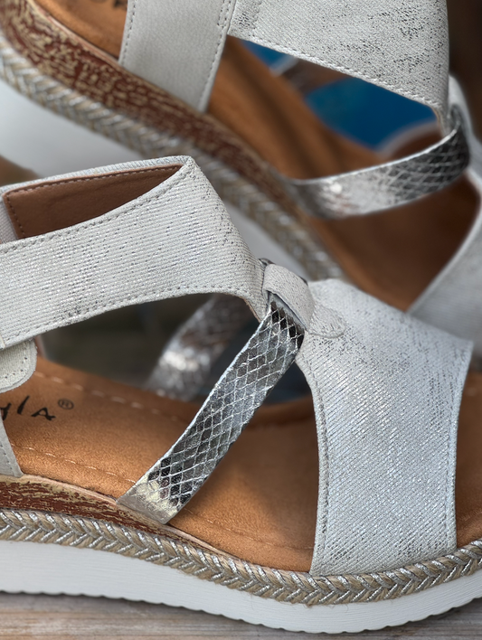 Trendy Zomers Sleehak Wit/Silver #KA25-22
