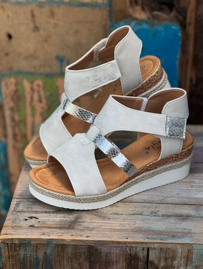 Trendy Zomers Sleehak Wit/Silver #KA25-22