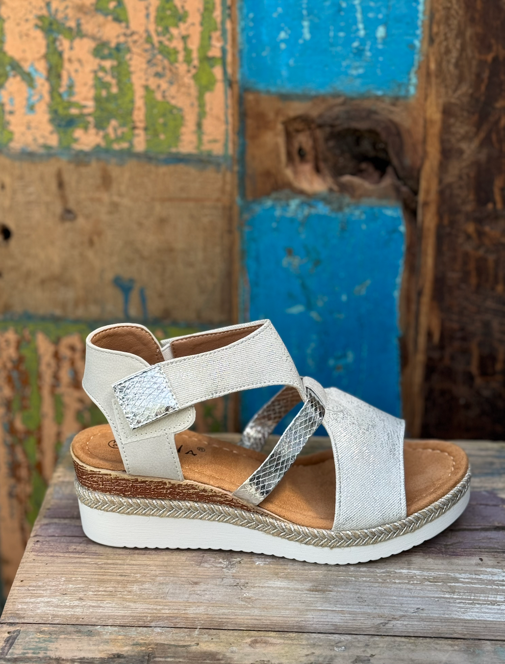 Trendy Zomers Sleehak Wit/Silver #KA25-22