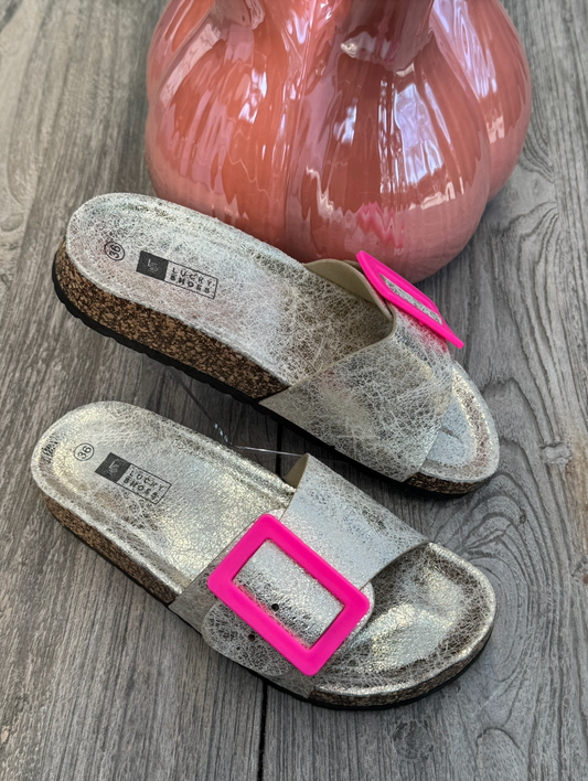 Golden Slipper met roze gesp #LS310