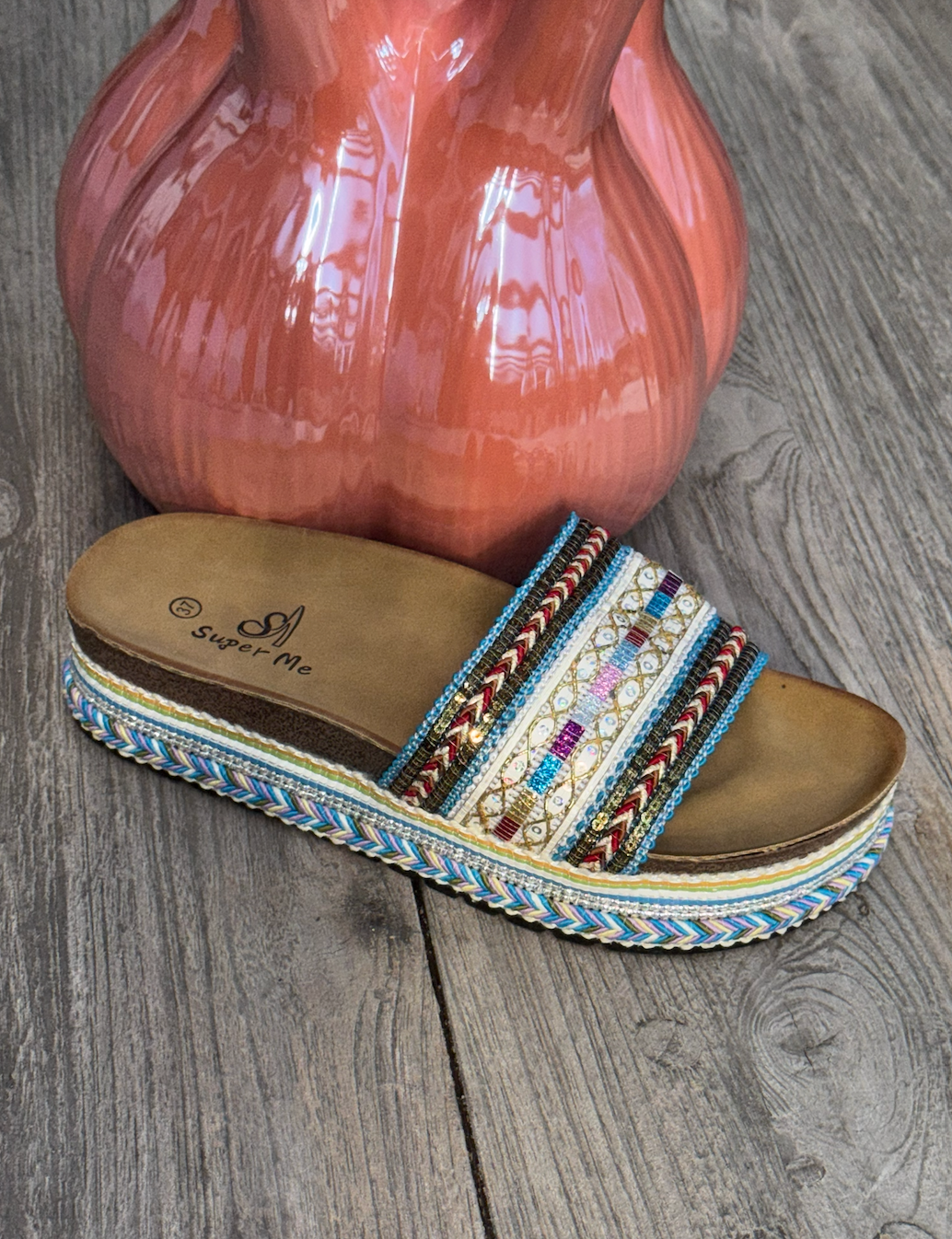 Bohemian Plateau Slippers Blauw #AM229