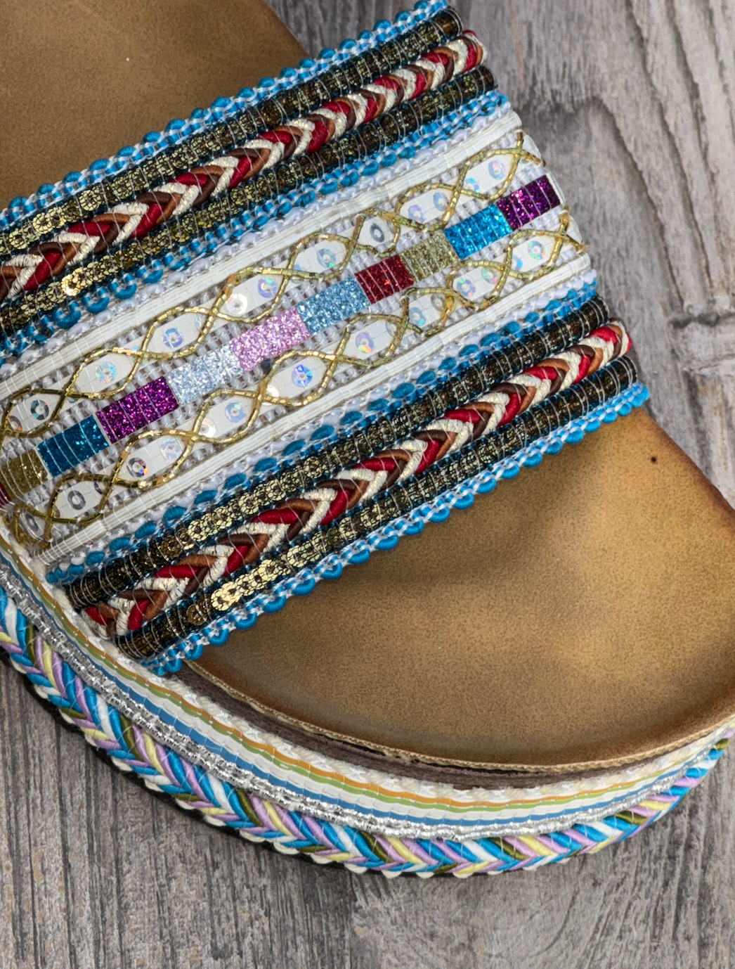 Bohemian Plateau Slippers Blauw #AM229
