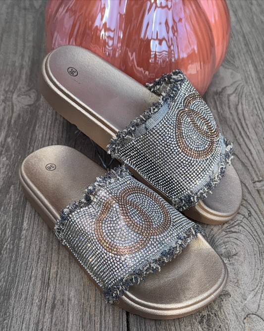Bling Bling jeans Badslipper met soft zool #AM259