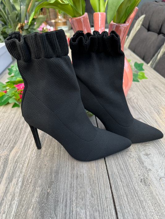 Zwarte High Heels Enkellaarsjes #0503