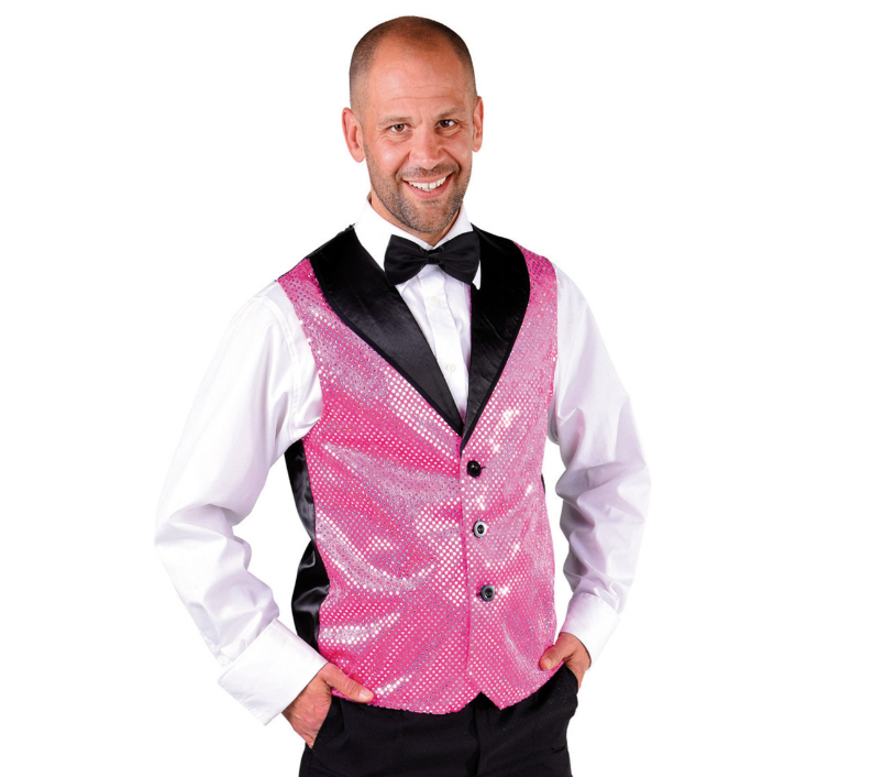 Gilet pailletten pink