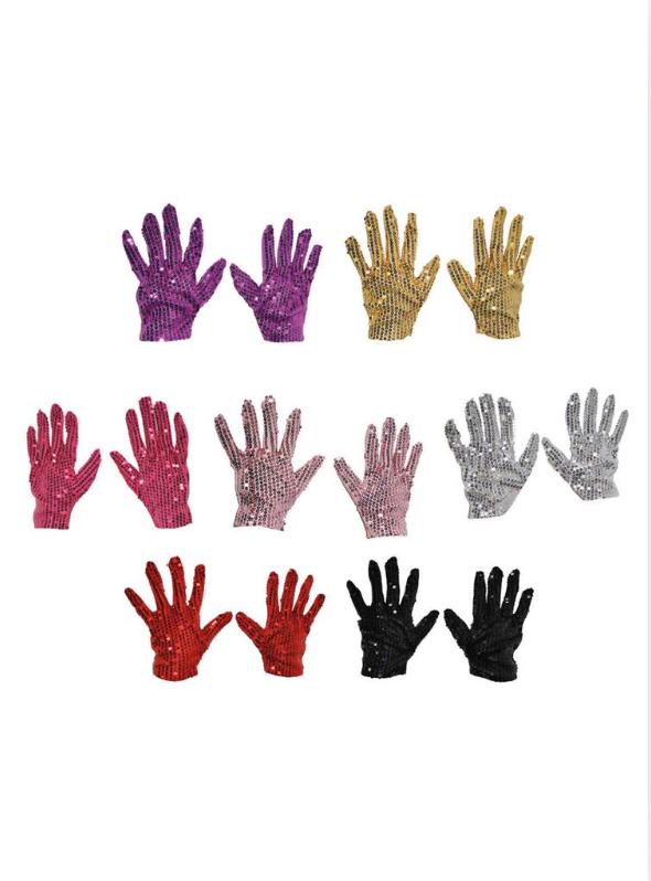 Zilver glitter handschoenen met pailletten