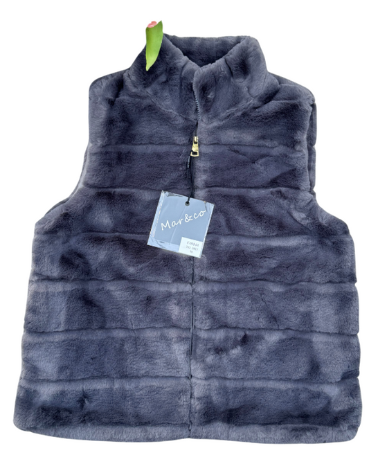 Fluffy zachte Bodywarmer Antraciet grijs