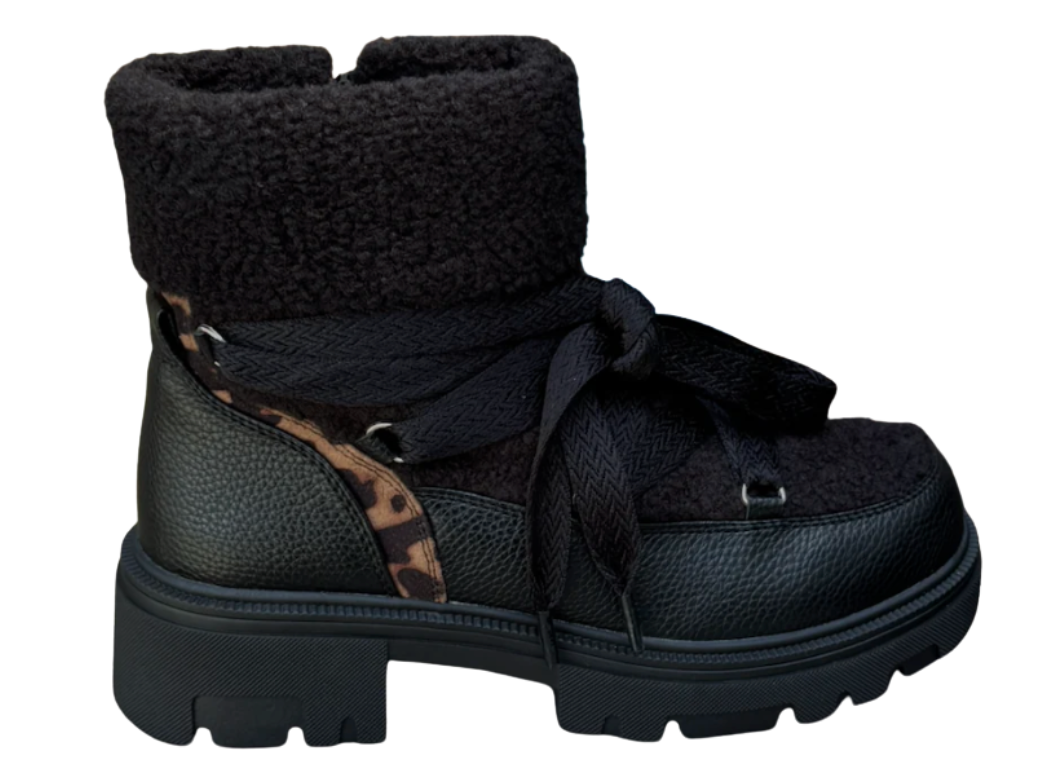 Gevoerde Boots met Leopard #A-866