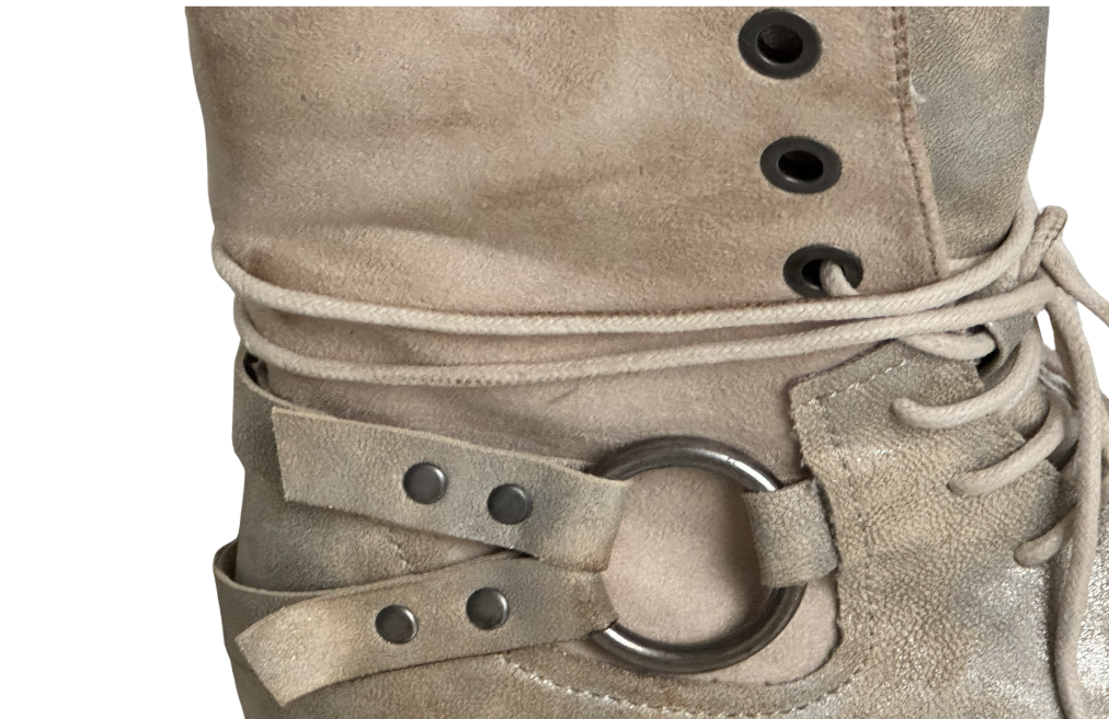 Goldy Beige Dusty Boots #1572-PA