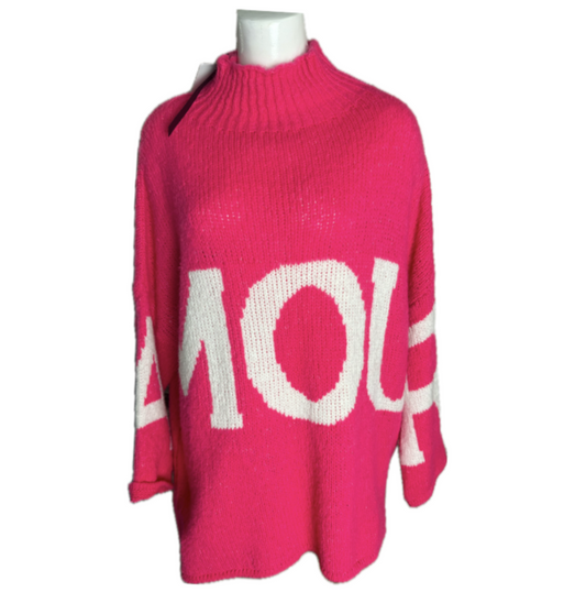Neon Roze Amour oversized trui