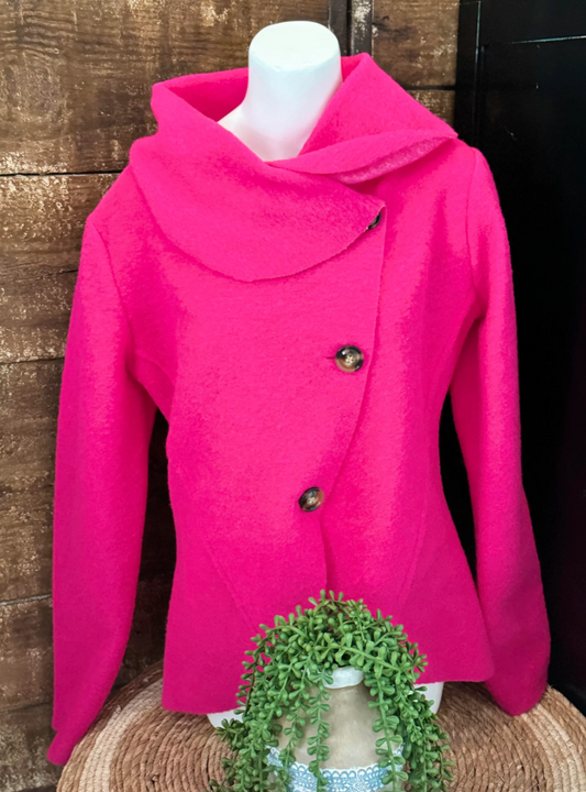 Fuchia Roze Dames jasje one size