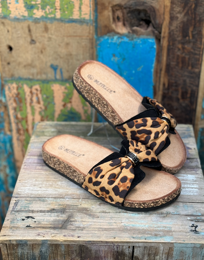 Ibiza Black leopard Slippers #LS148