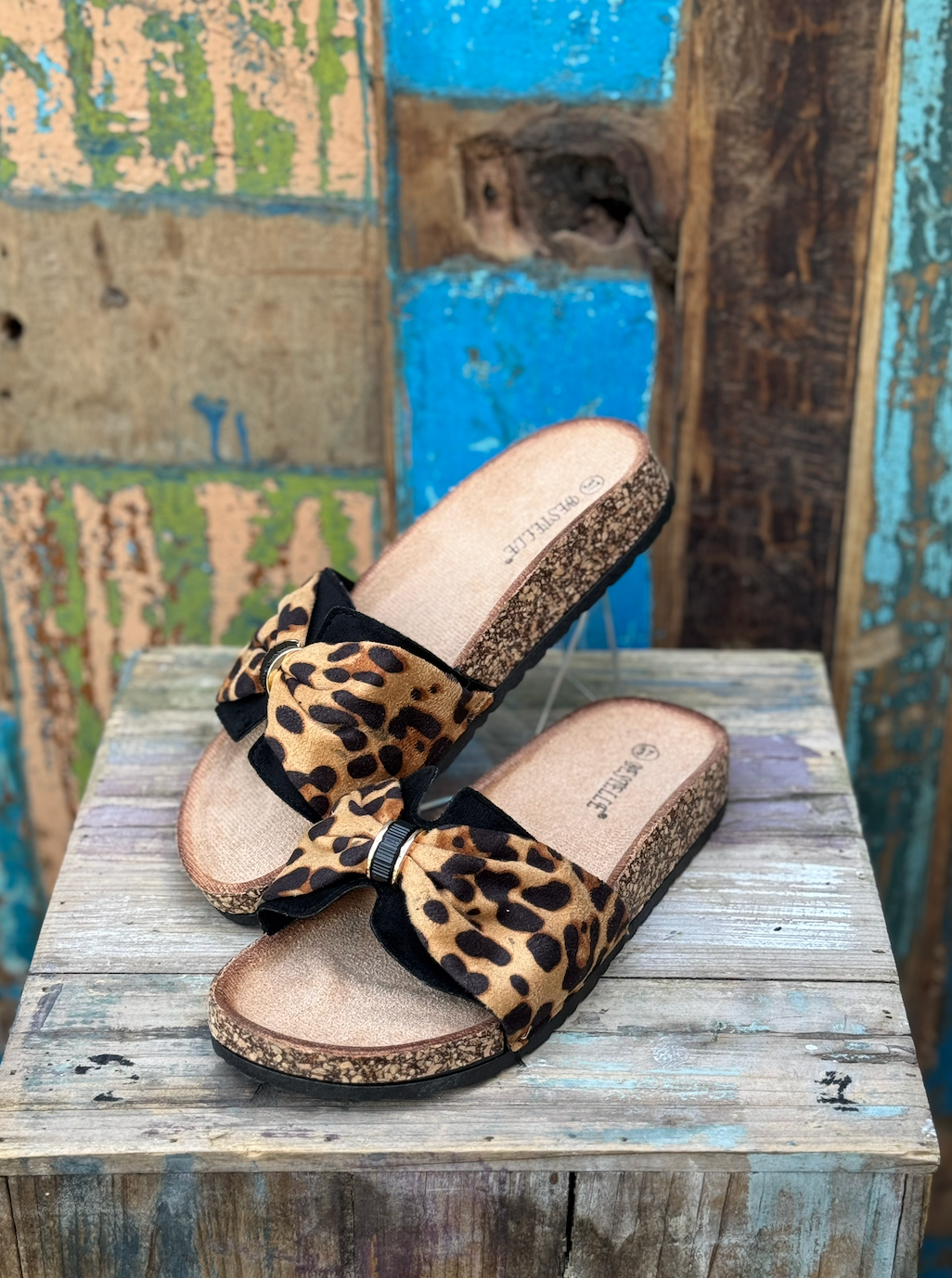 Ibiza Black leopard Slippers #LS148