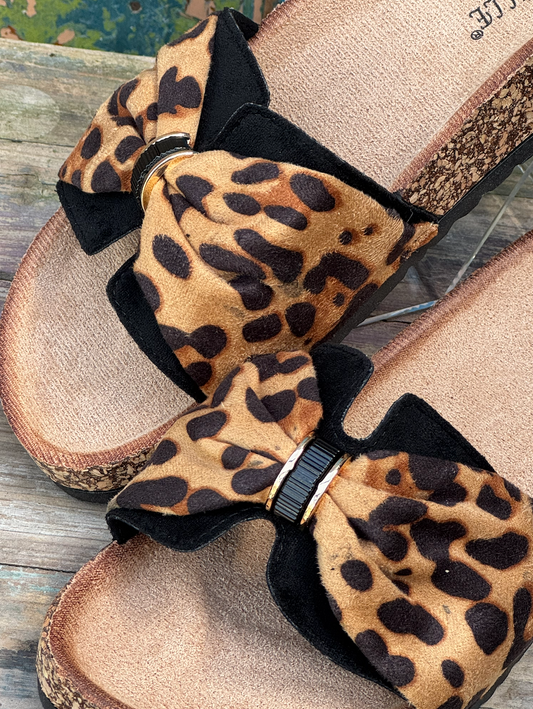 Ibiza Black leopard Slippers #LS148