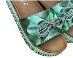 Ibiza Shiny Green Slippers #L1033